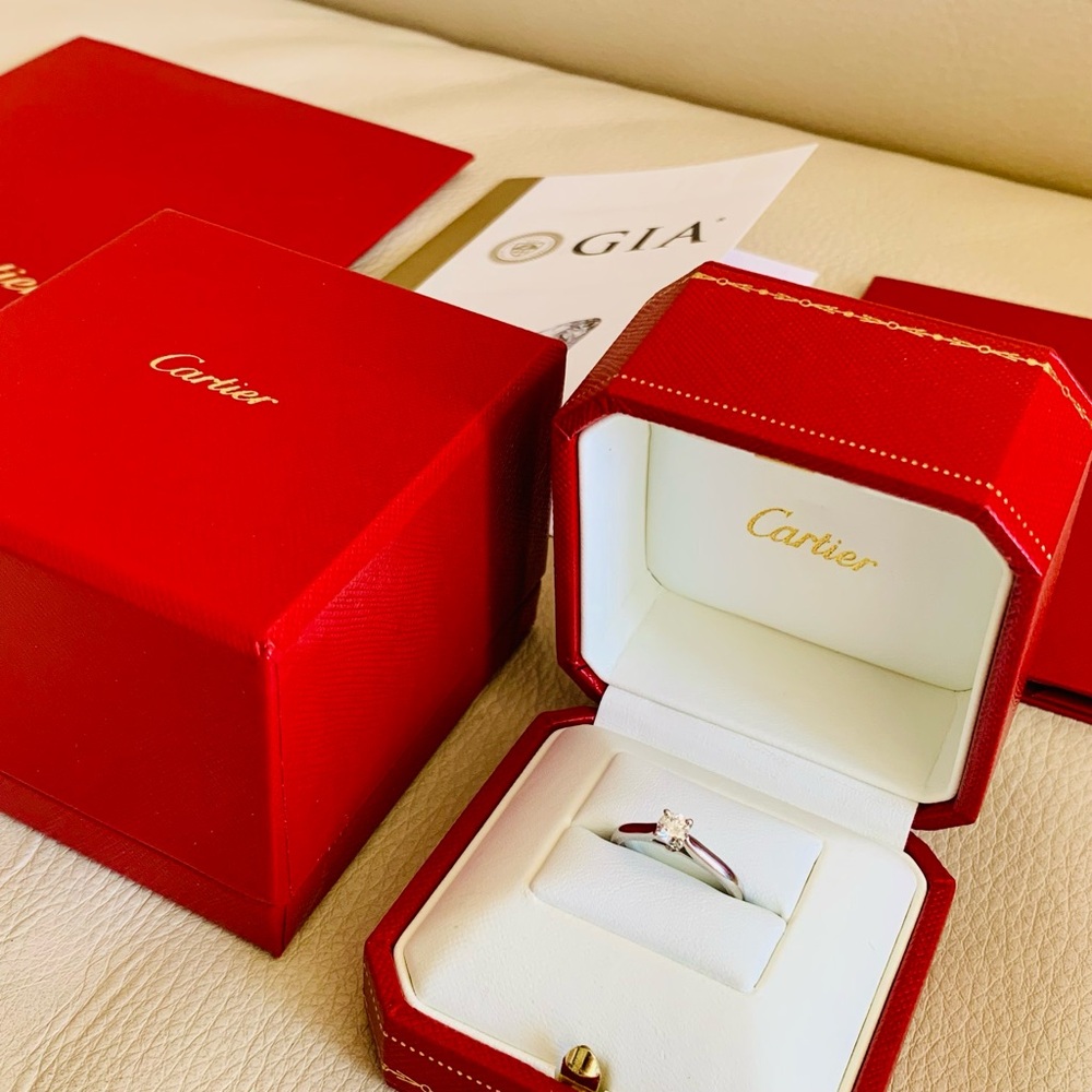 Cartier Solitaire 1895 Diamond Ring 0.24ct Pt950 Size 50 / US 5.25 – Like New ✨